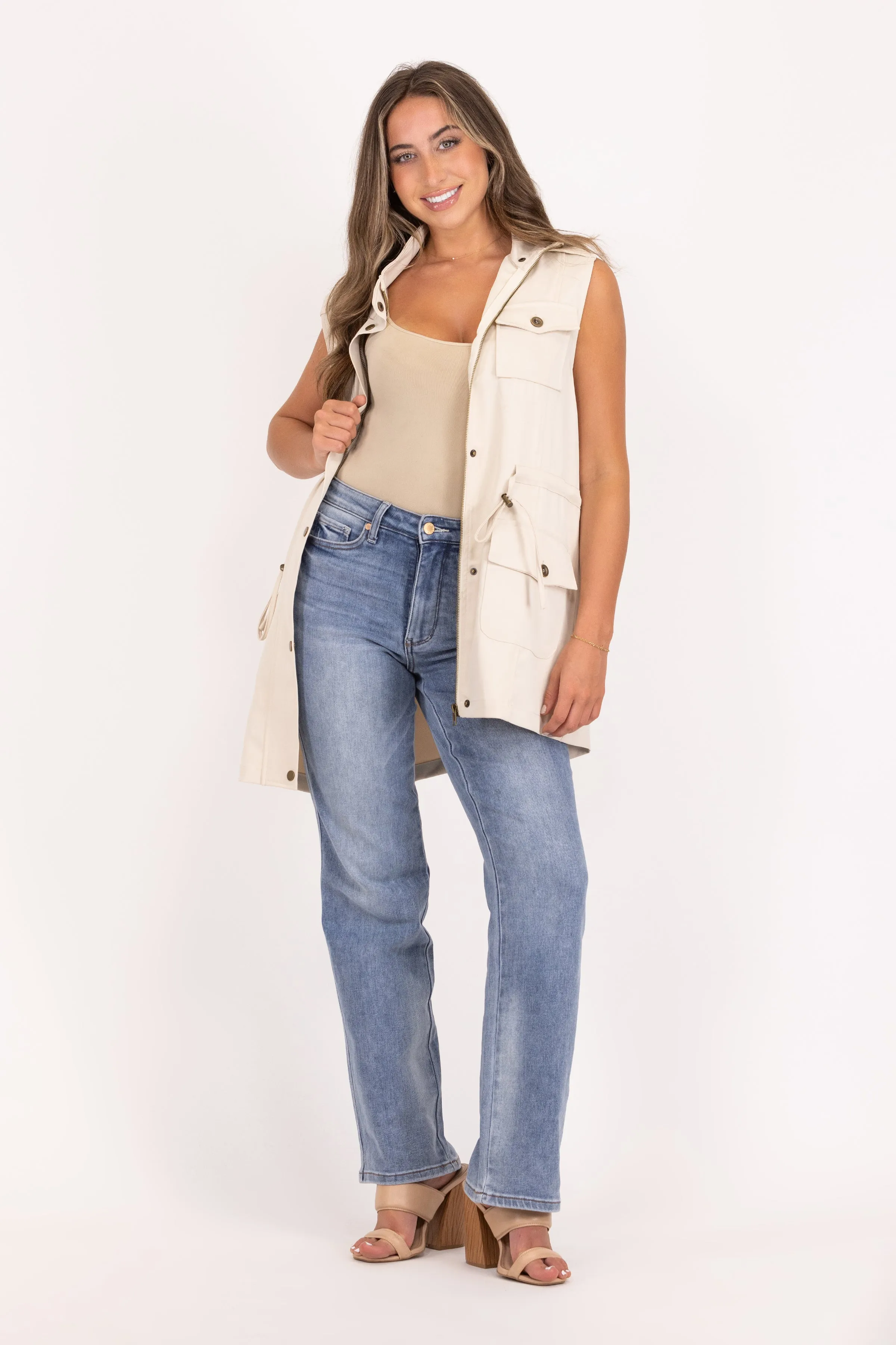 Veste à cordon de serrage pour femme avec poches cargo *Vente finale*
