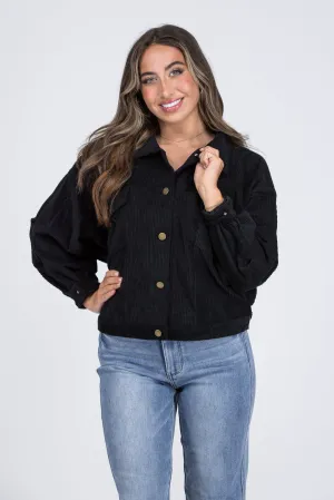 Veste en velours côtelé à boutons pour femmes Midnight * Vente finale *