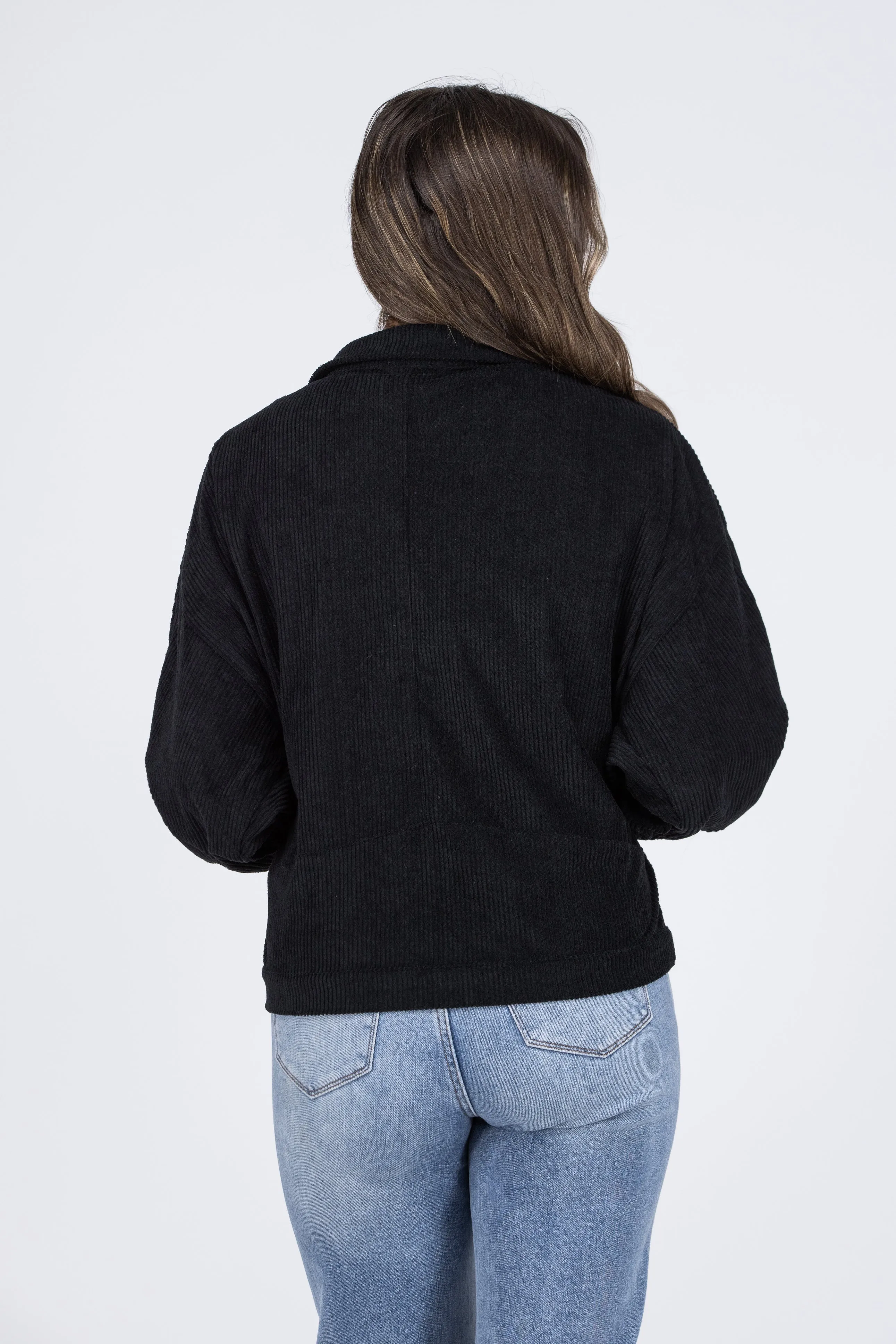 Veste en velours côtelé à boutons pour femmes Midnight * Vente finale *