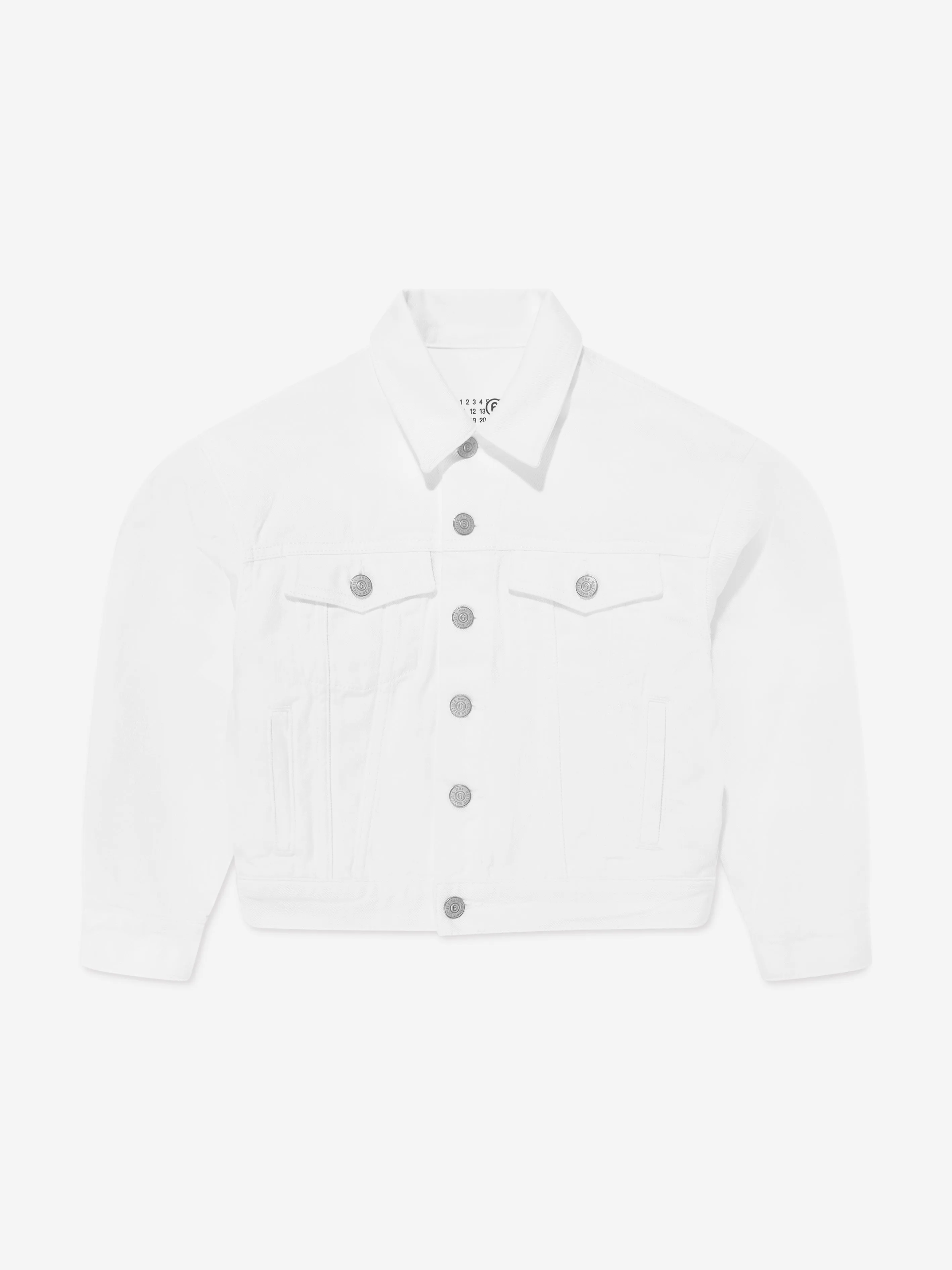 Veste en jean MM6 Maison Margiela pour enfants en ivoire