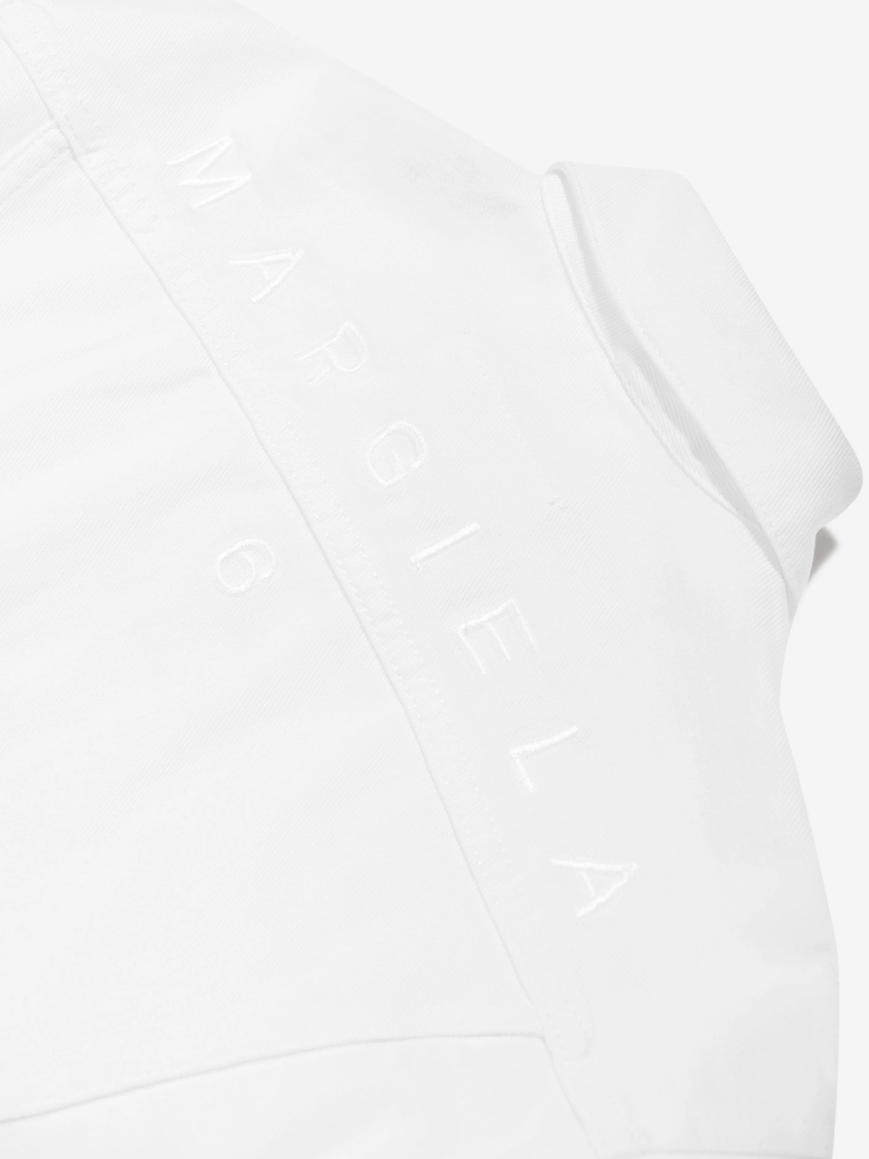 Veste en jean MM6 Maison Margiela pour enfants en ivoire