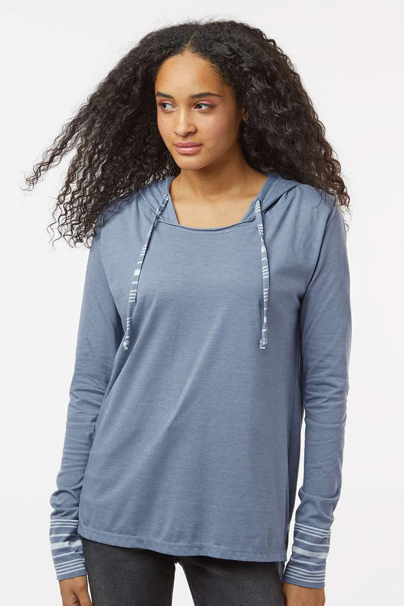 MV Sport Sweat à capuche en jersey chiné pour femme - Bleu délavé