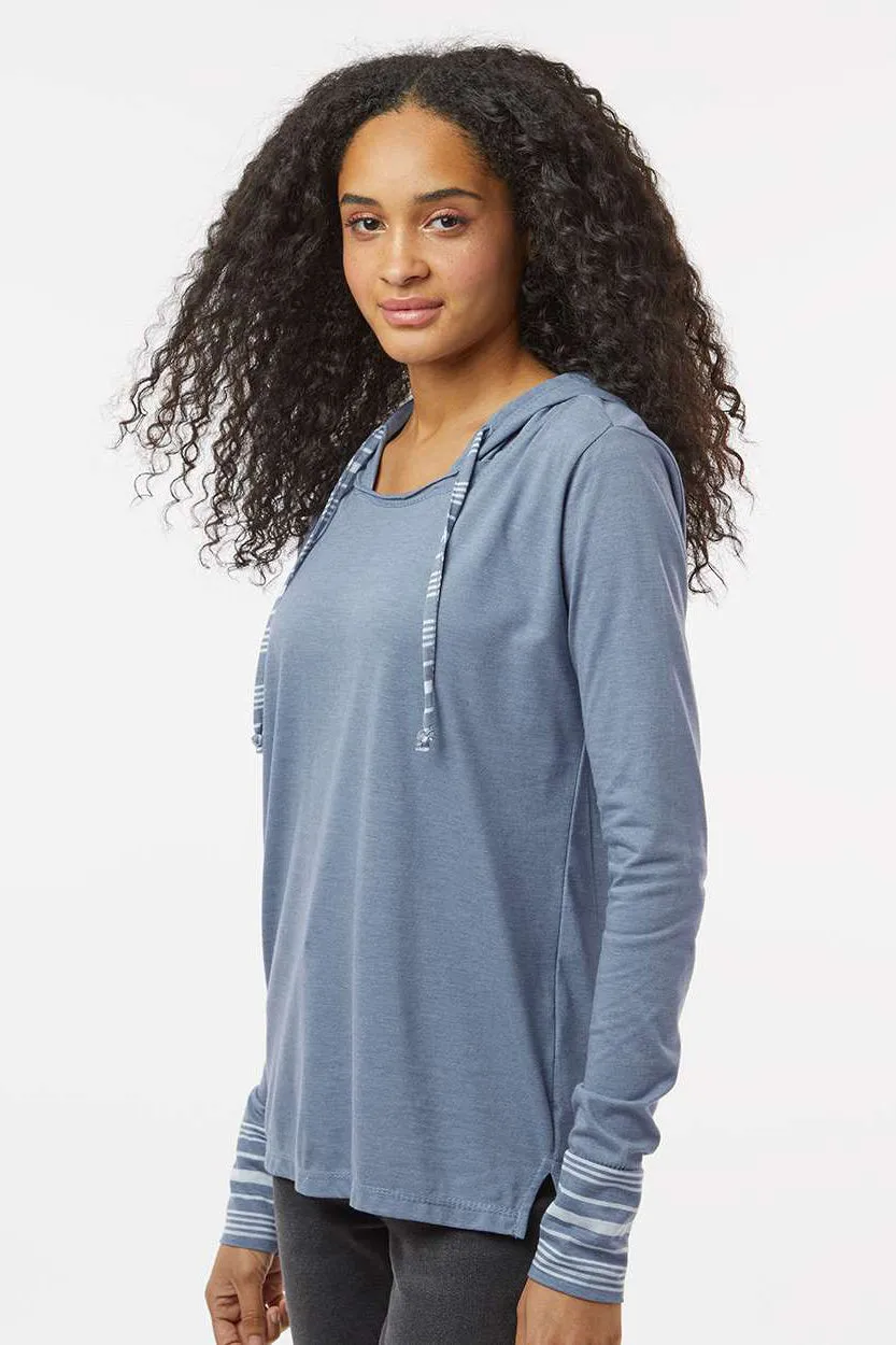 MV Sport Sweat à capuche en jersey chiné pour femme - Bleu délavé