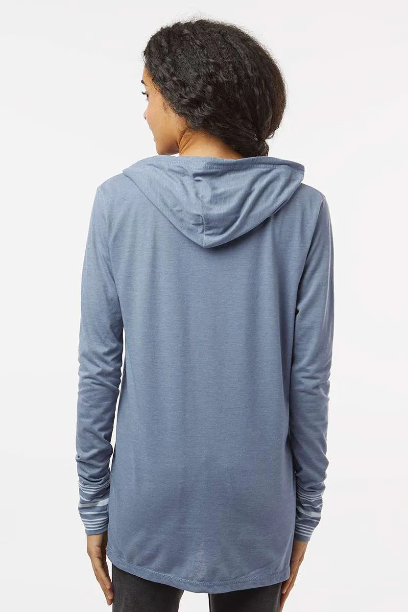 MV Sport Sweat à capuche en jersey chiné pour femme - Bleu délavé
