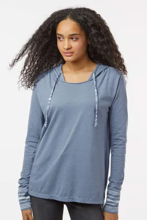MV Sport Sweat à capuche en jersey chiné pour femme - Bleu délavé