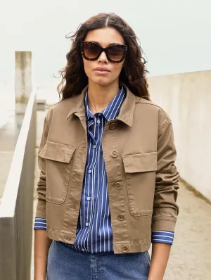 Veste courte en coton bio Nata | Taupe