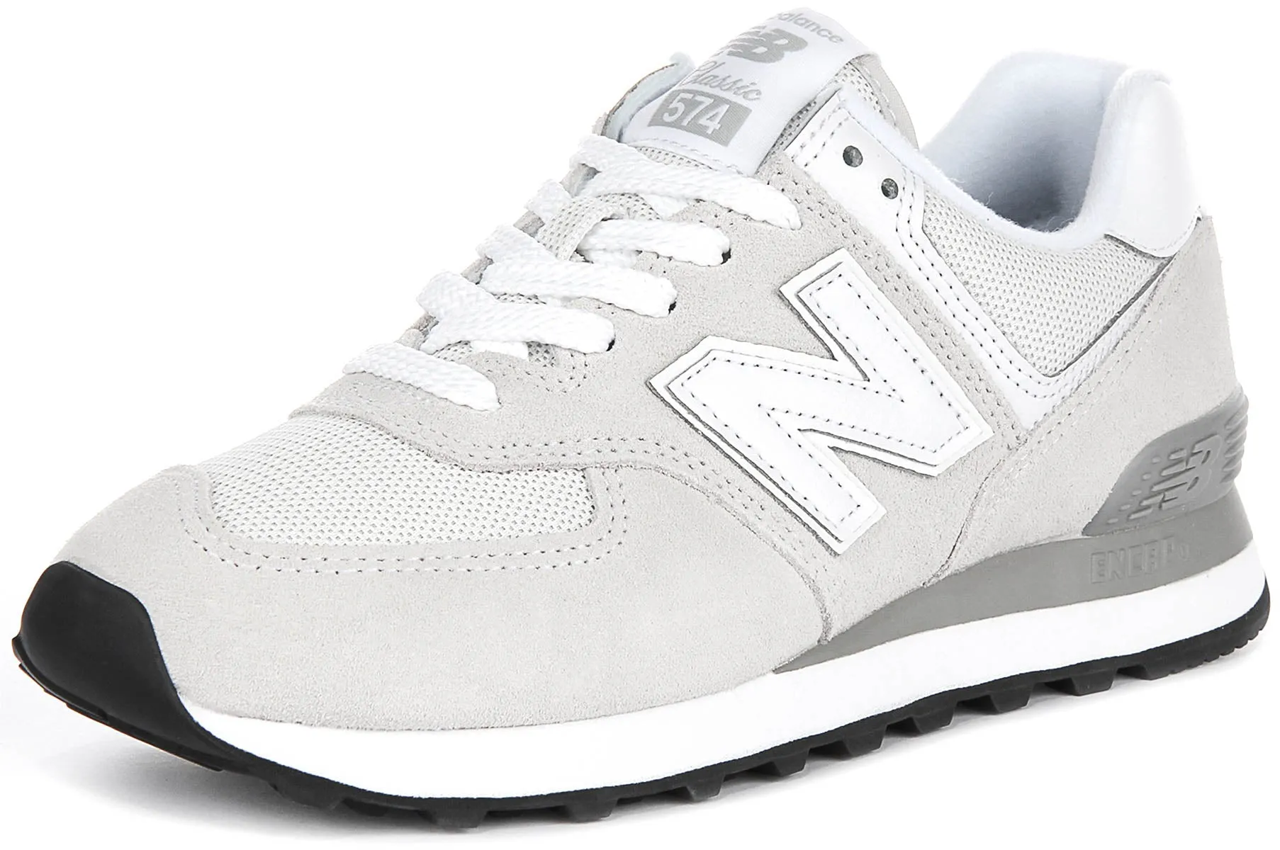 New Balance WL574 EVW en Gris Blanc Pour Femmes Chaussures New Balance