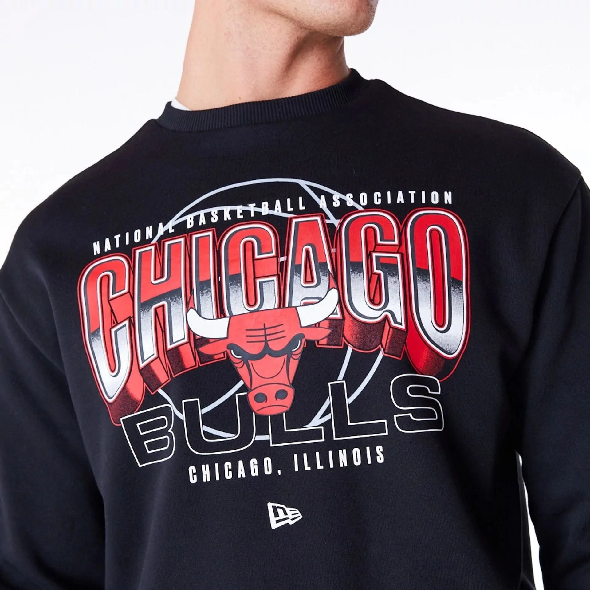 Sweatshirts et Hoodies New Era Chicago Bulls NBA Tech Sweatshirt à col rond noir