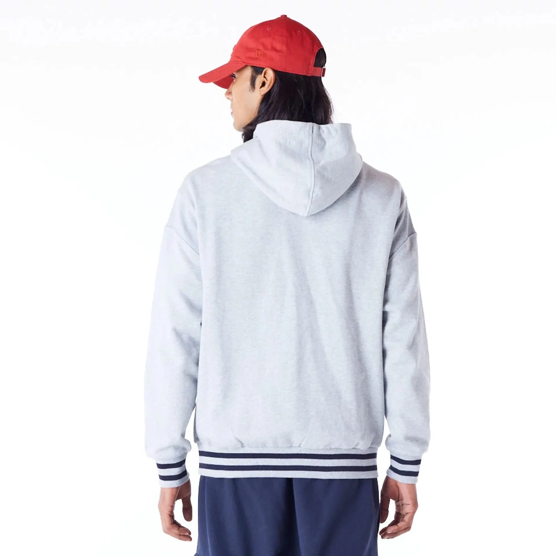 Sweats à capuche et pulls à capuche New Era LA Dodgers MLB avec remplissage côtelé gris pull à capuche oversized