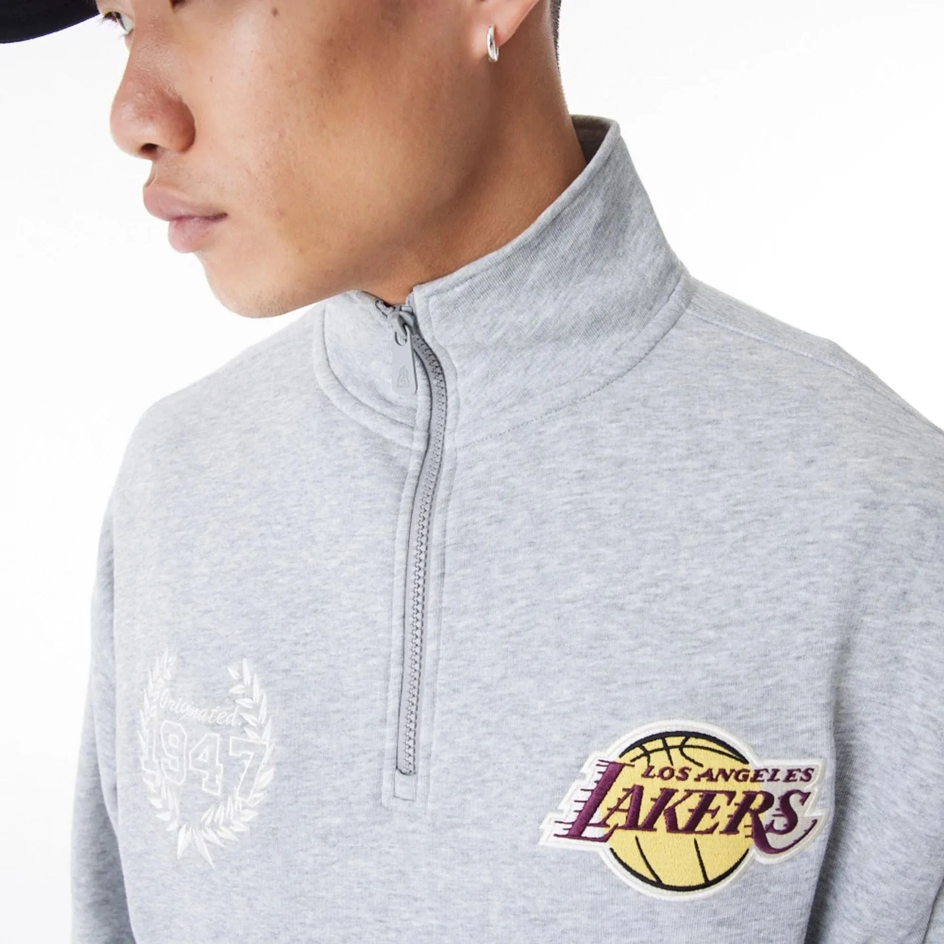 Sweatshirts et hoodies New Era LA Lakers NBA Lifestyle Pull gris à zip quart