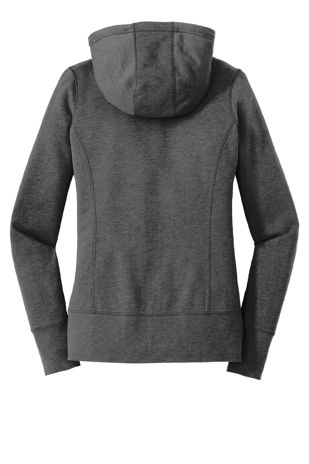 Nouvelle Ère Sweat à capuche en polaire pour femme avec fermeture éclair et poches - Noir chiné