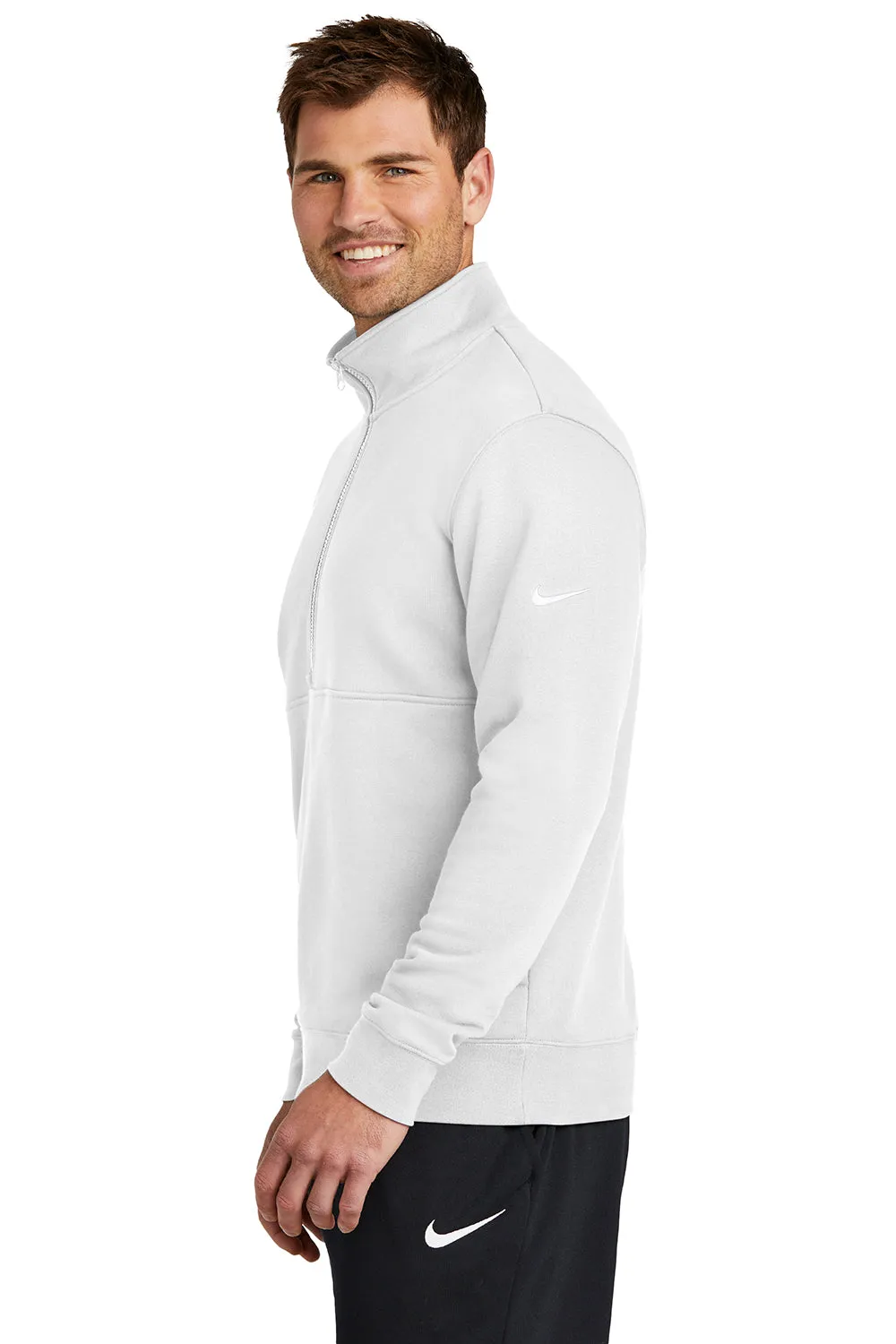 Nike Sweat à capuche 1/4 zip pour homme avec poches - Blanc