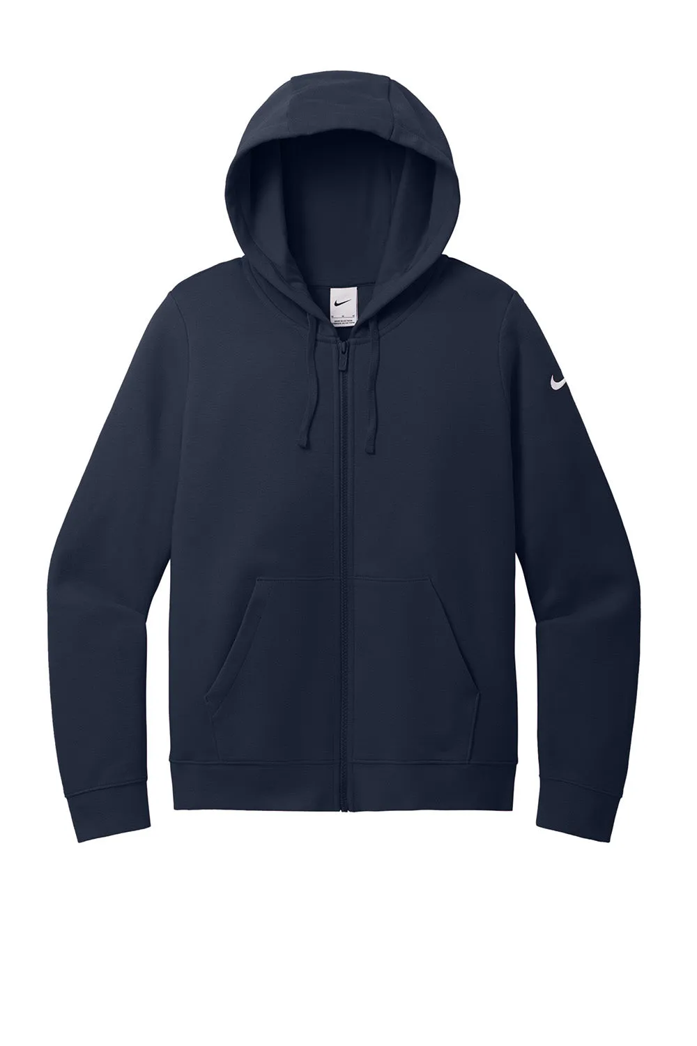 Nike Sweat à capuche pour femme en polaire avec fermeture éclair complète et poches - Bleu marine minuit