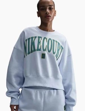 NikeCourt Heritage Phoenix Sweat à capuche surdimensionné - Gris Football/High Voltage/Teal Minéral