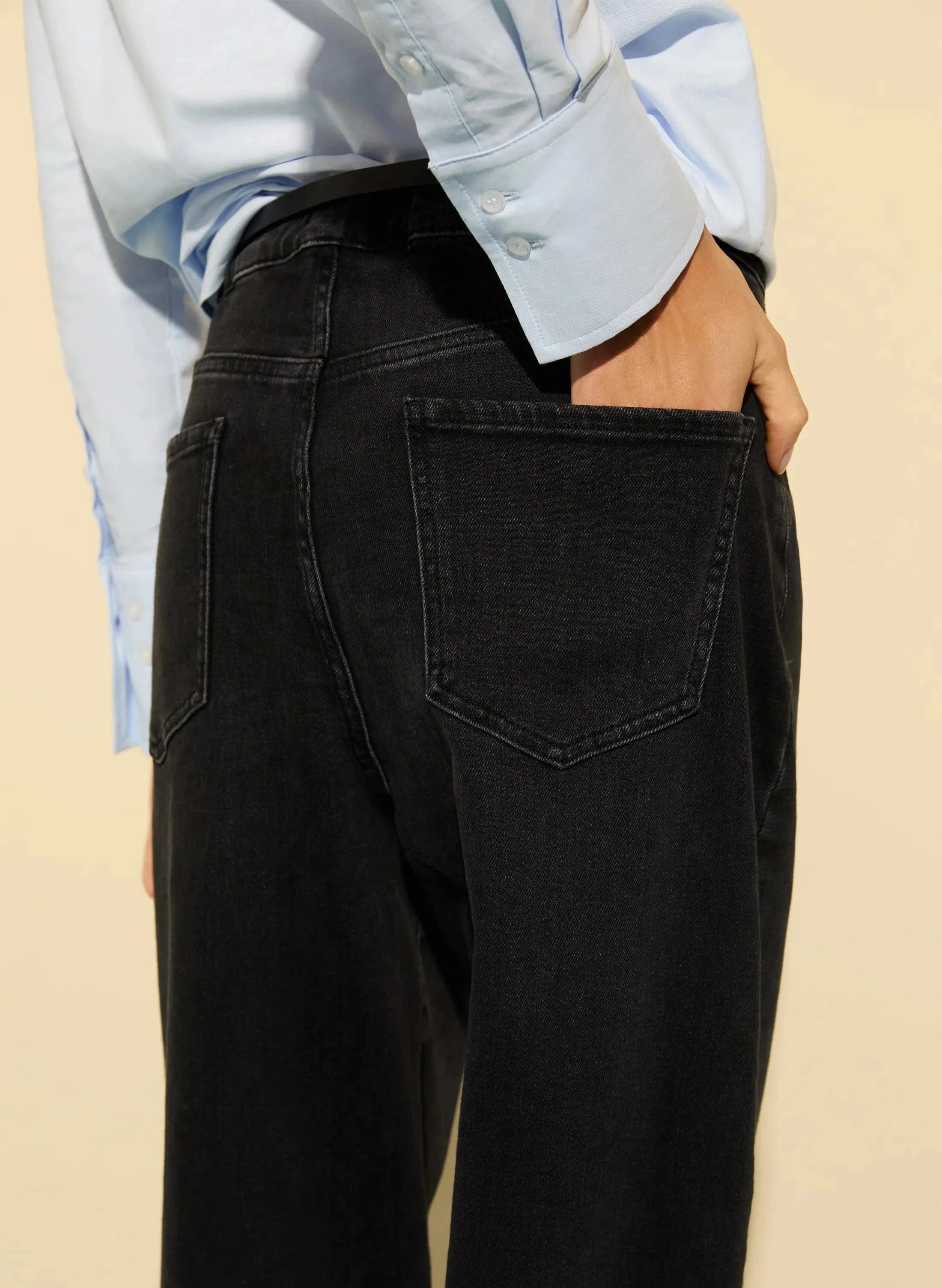Nixi Organic Jean Stretch en Coton Biologique | Noir Lavé