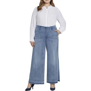 NYDJ Femmes Plus Mona Jeans larges à ourlet effiloché en denim