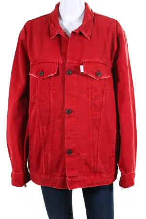 Veste en jean rouge Off-White