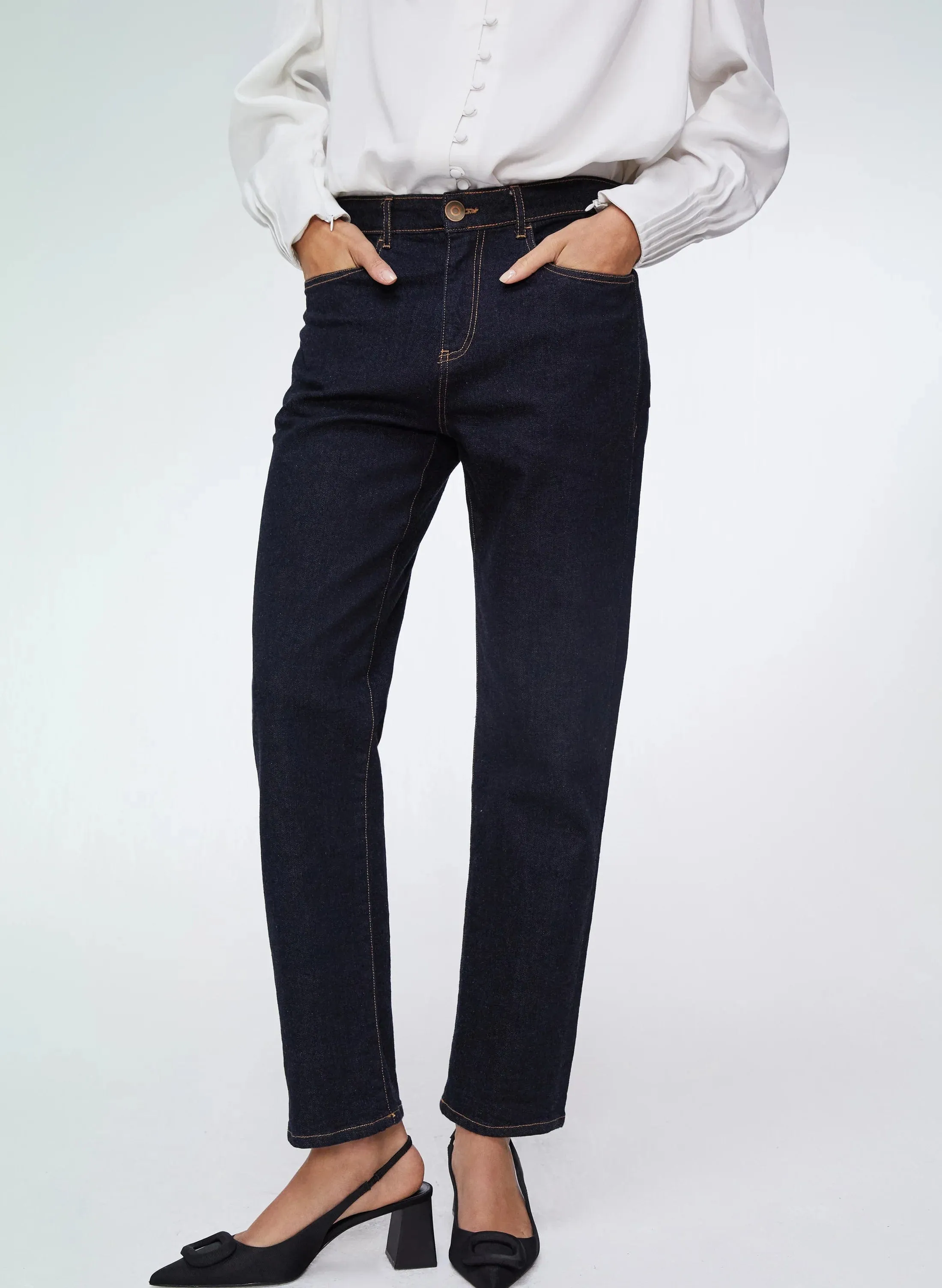 Jeans Boyfriend en Coton Bio | Denim Foncé