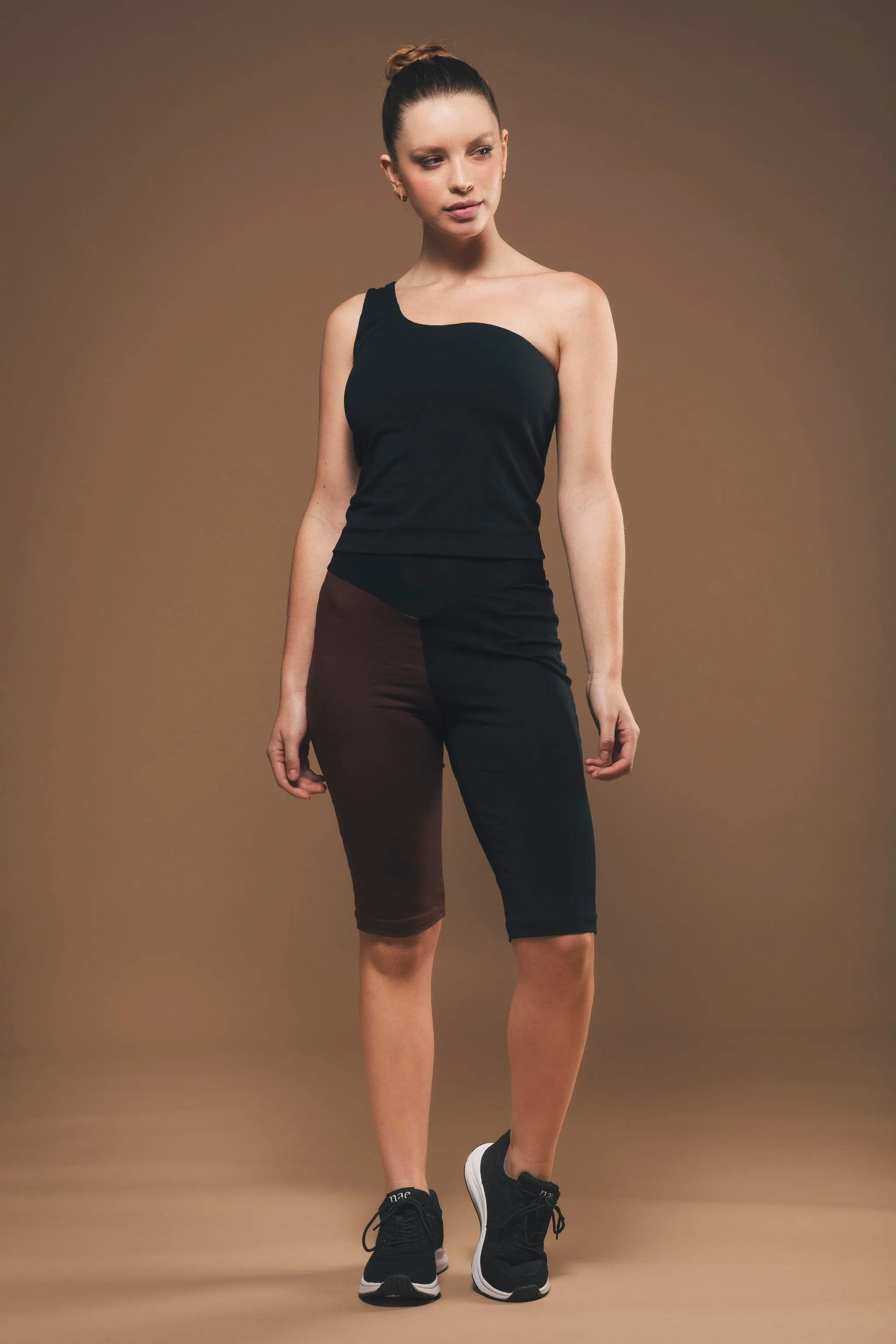 Short de Cyclisme en Coton Biologique | Noir & Marron