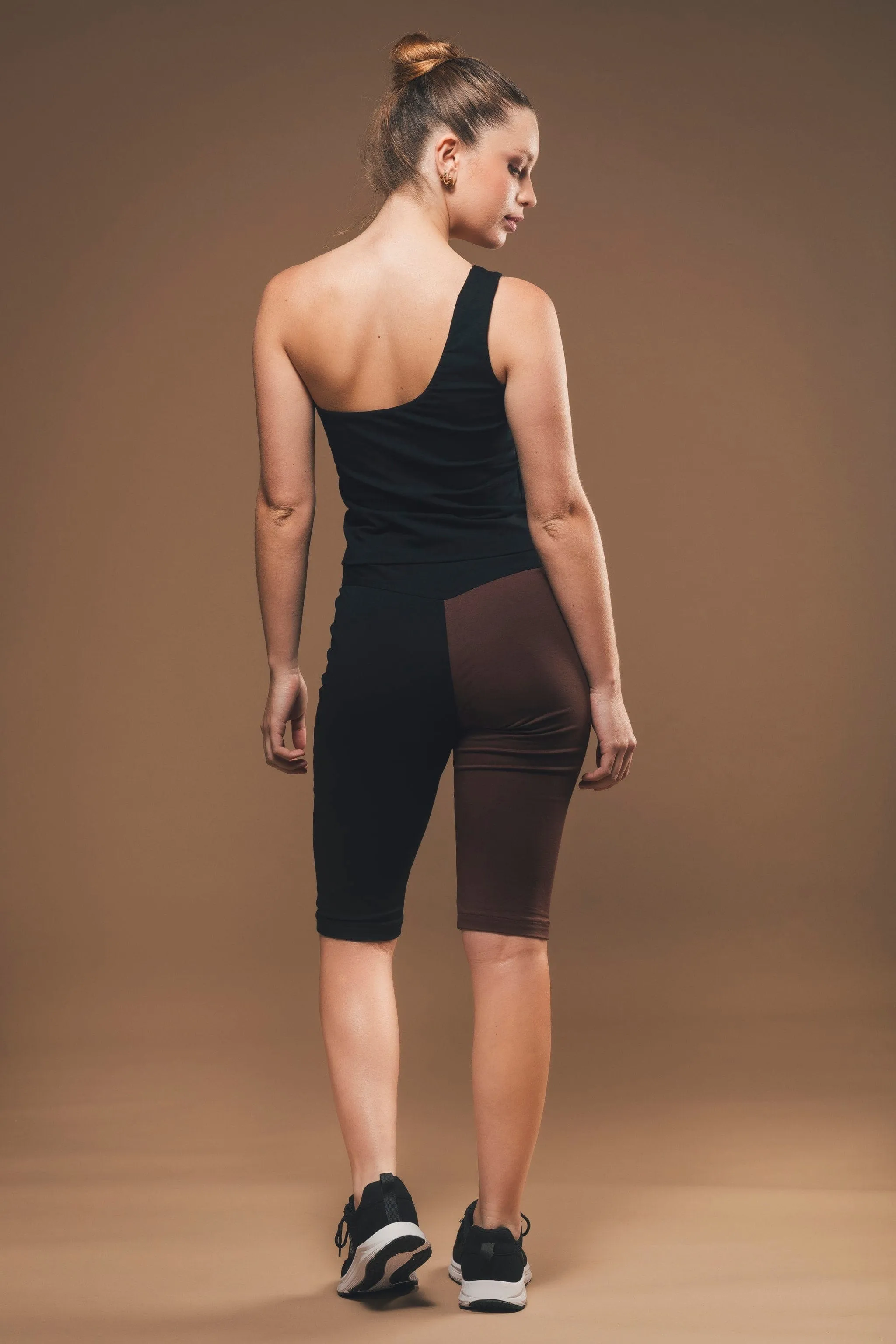 Short de Cyclisme en Coton Biologique | Noir & Marron