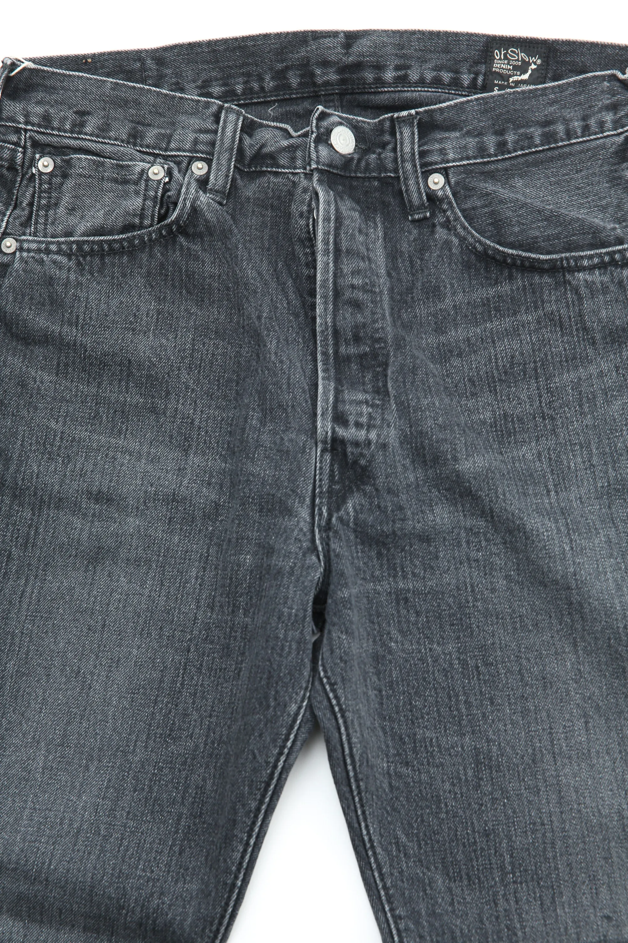orSlow 105 STANDARD SELVEDGE - JEAN EN DENIM NOIR PIERRE