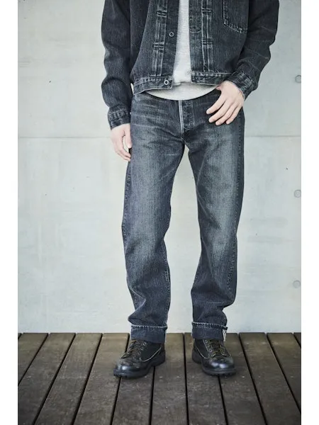 orSlow 105 STANDARD SELVEDGE - JEAN EN DENIM NOIR PIERRE