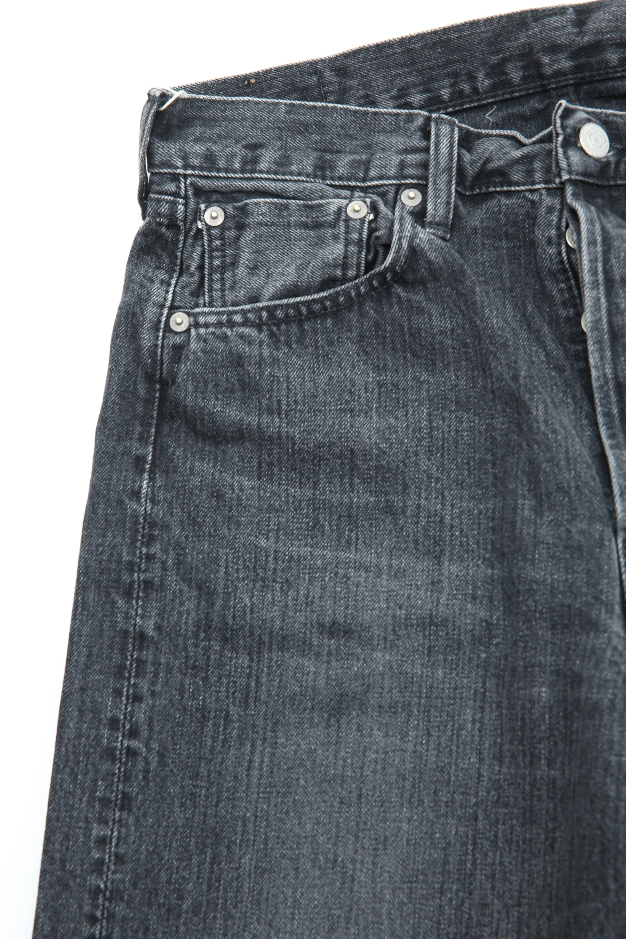 orSlow 105 STANDARD SELVEDGE - JEAN EN DENIM NOIR PIERRE
