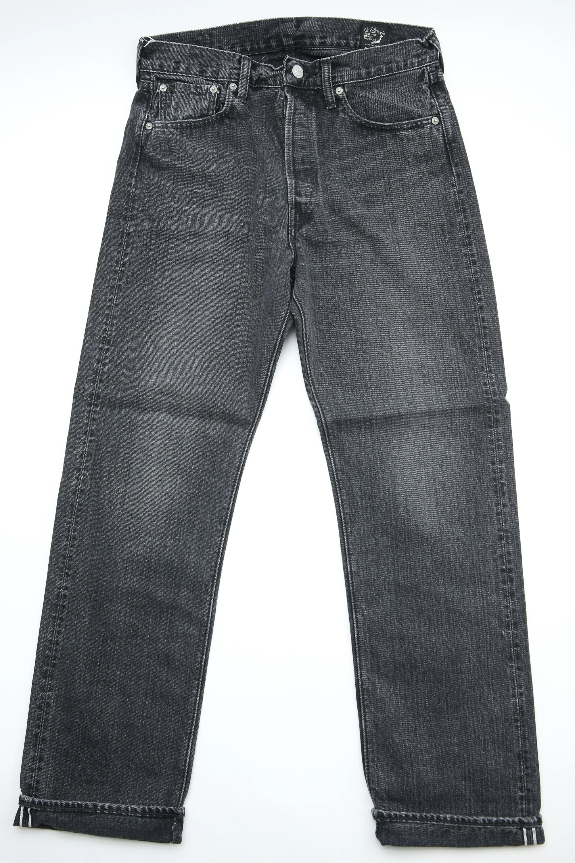 orSlow 105 STANDARD SELVEDGE - JEAN EN DENIM NOIR PIERRE