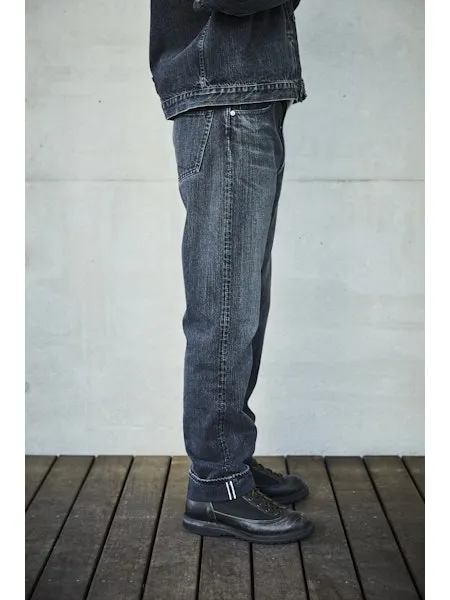 orSlow 105 STANDARD SELVEDGE - JEAN EN DENIM NOIR PIERRE