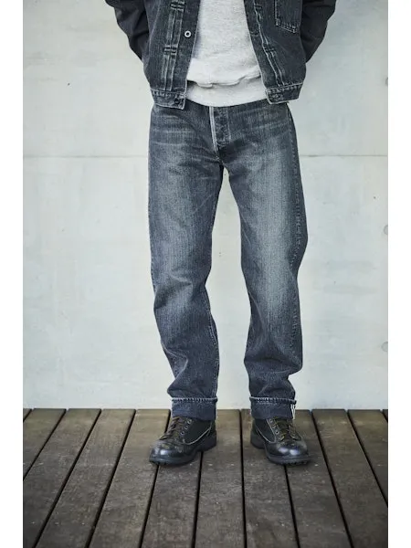 orSlow 105 STANDARD SELVEDGE - JEAN EN DENIM NOIR PIERRE