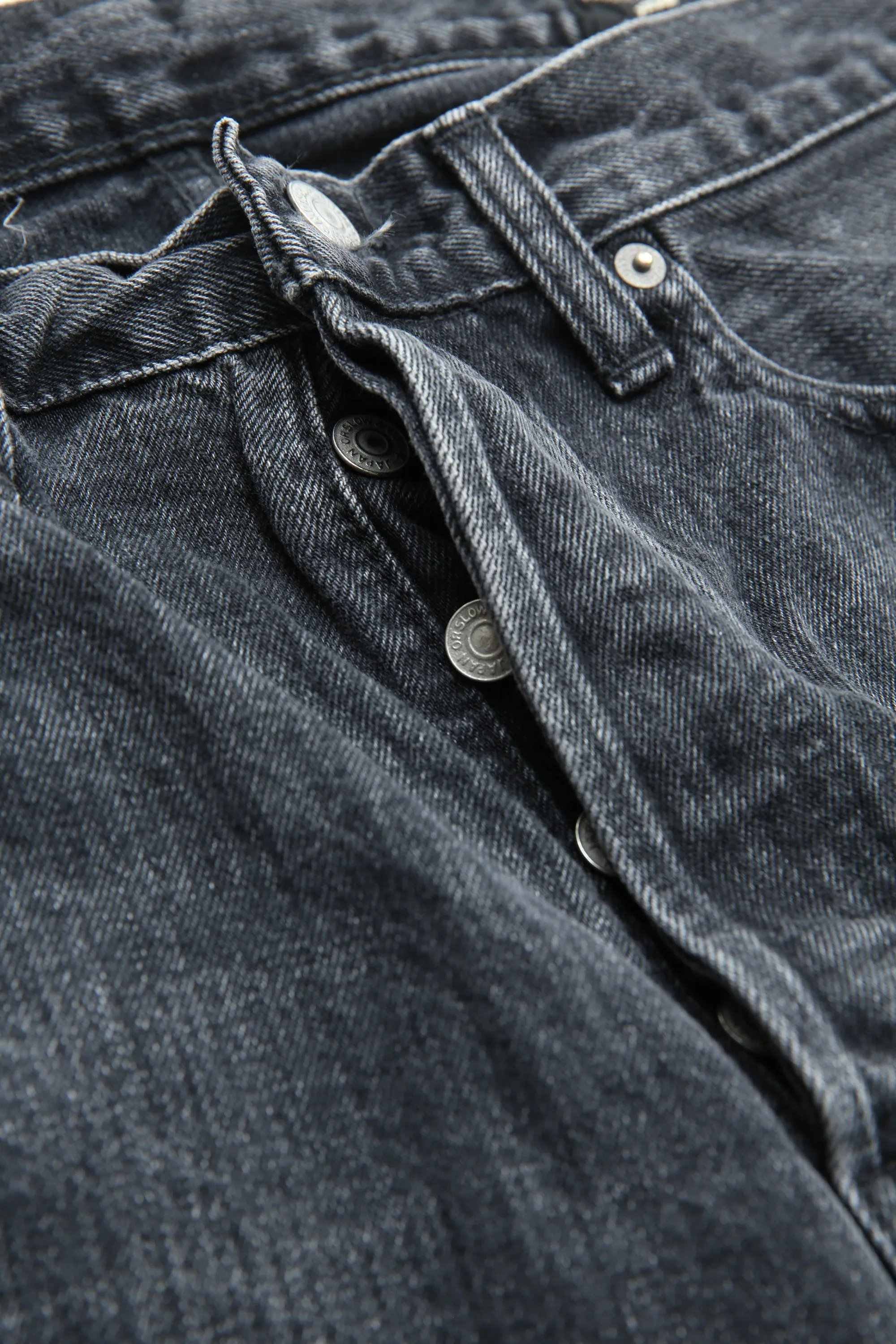 orSlow 105 STANDARD SELVEDGE - JEAN EN DENIM NOIR PIERRE