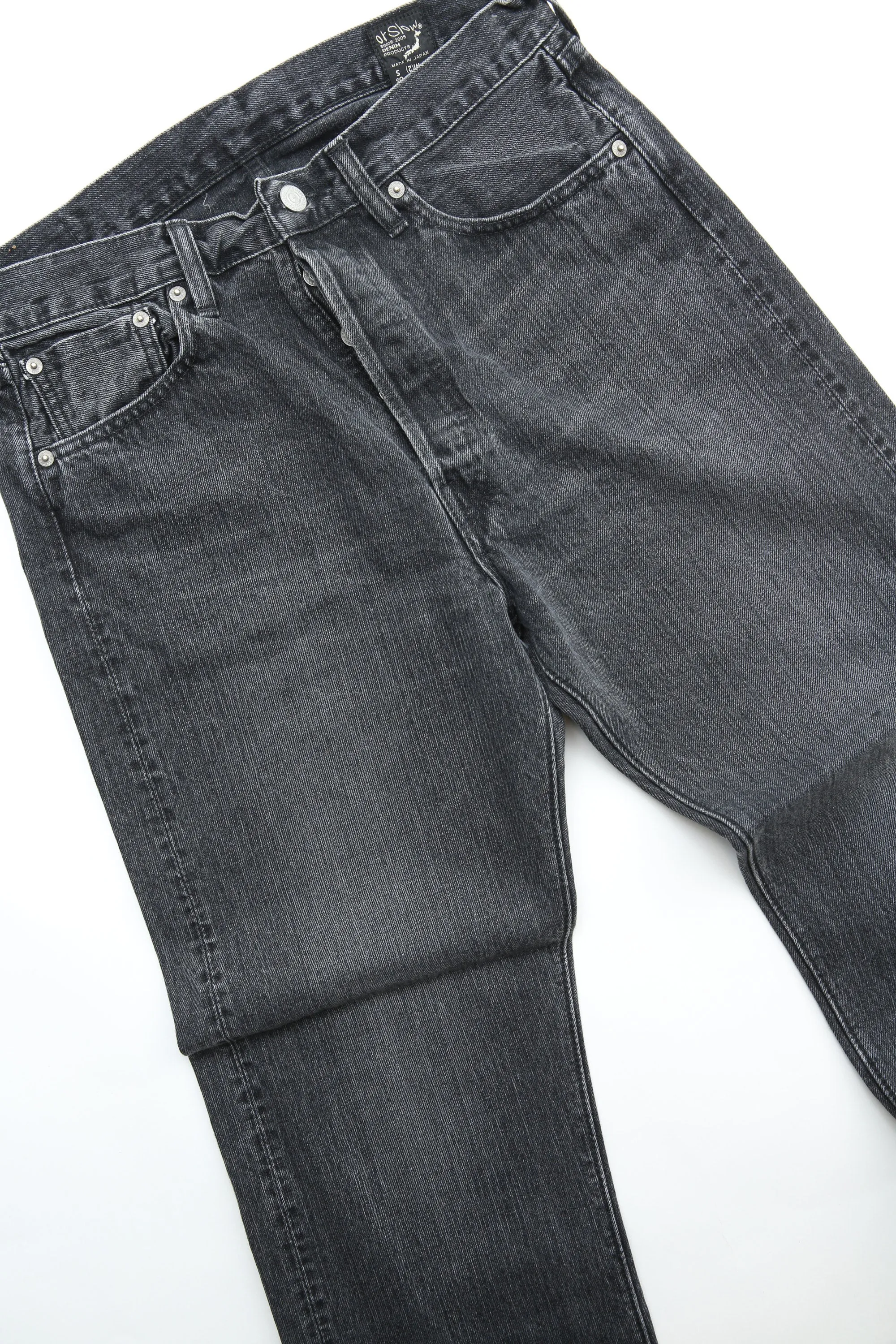 orSlow 105 STANDARD SELVEDGE - JEAN EN DENIM NOIR PIERRE