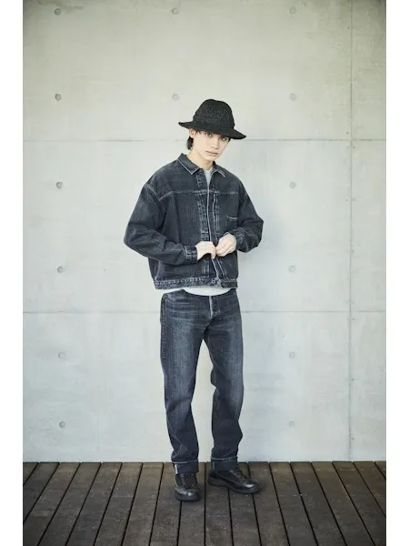 orSlow 105 STANDARD SELVEDGE - JEAN EN DENIM NOIR PIERRE