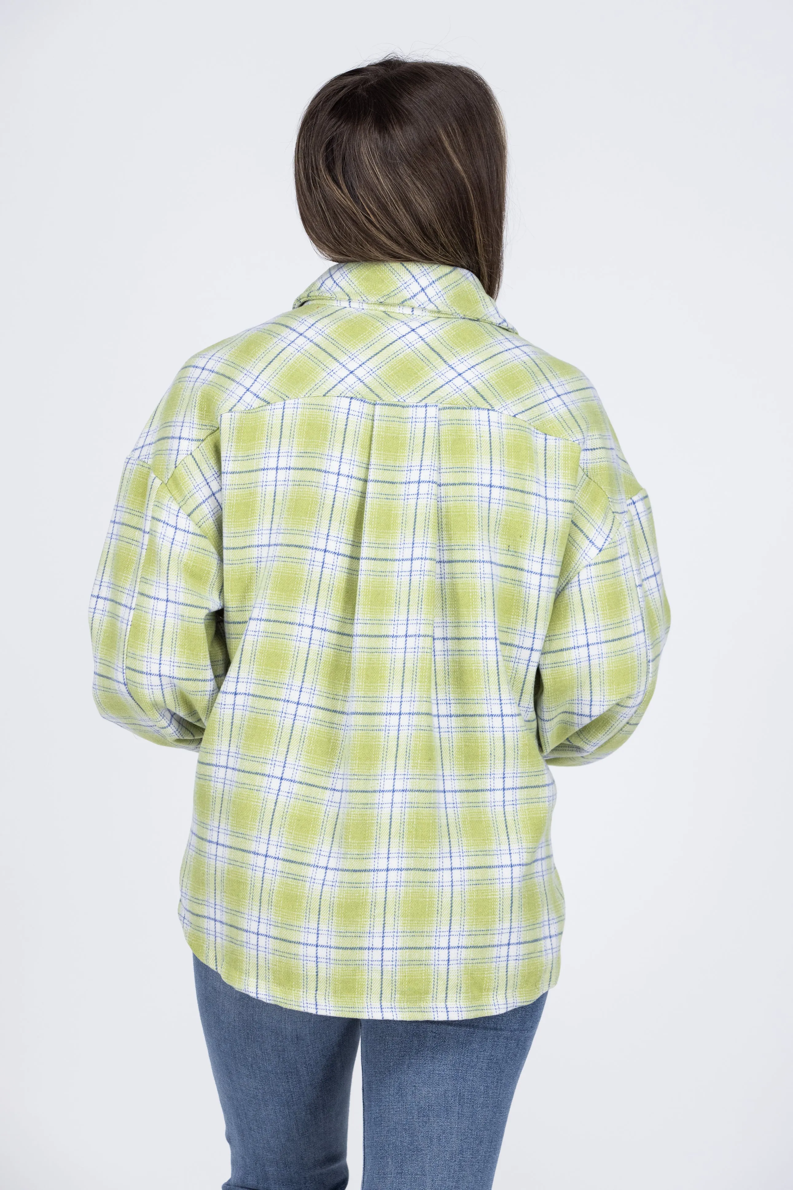 Veste chemise à carreaux oversize pour femme Outside Looking Pretty