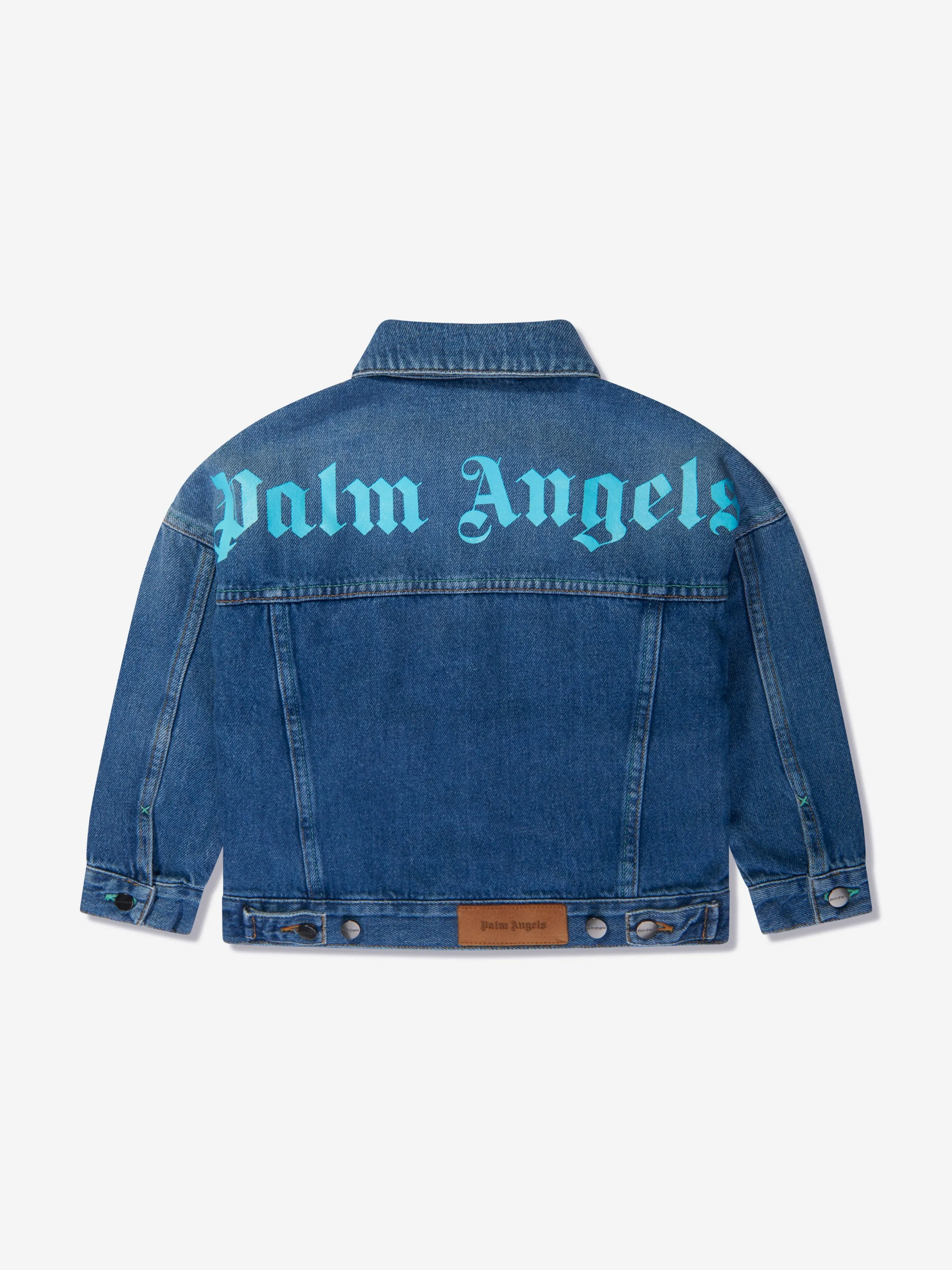 Veste en denim Palm Angels Boys Overlogo en bleu