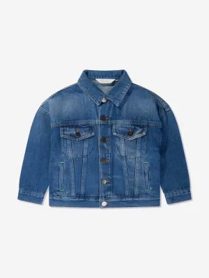 Veste en denim Palm Angels Boys Overlogo en bleu