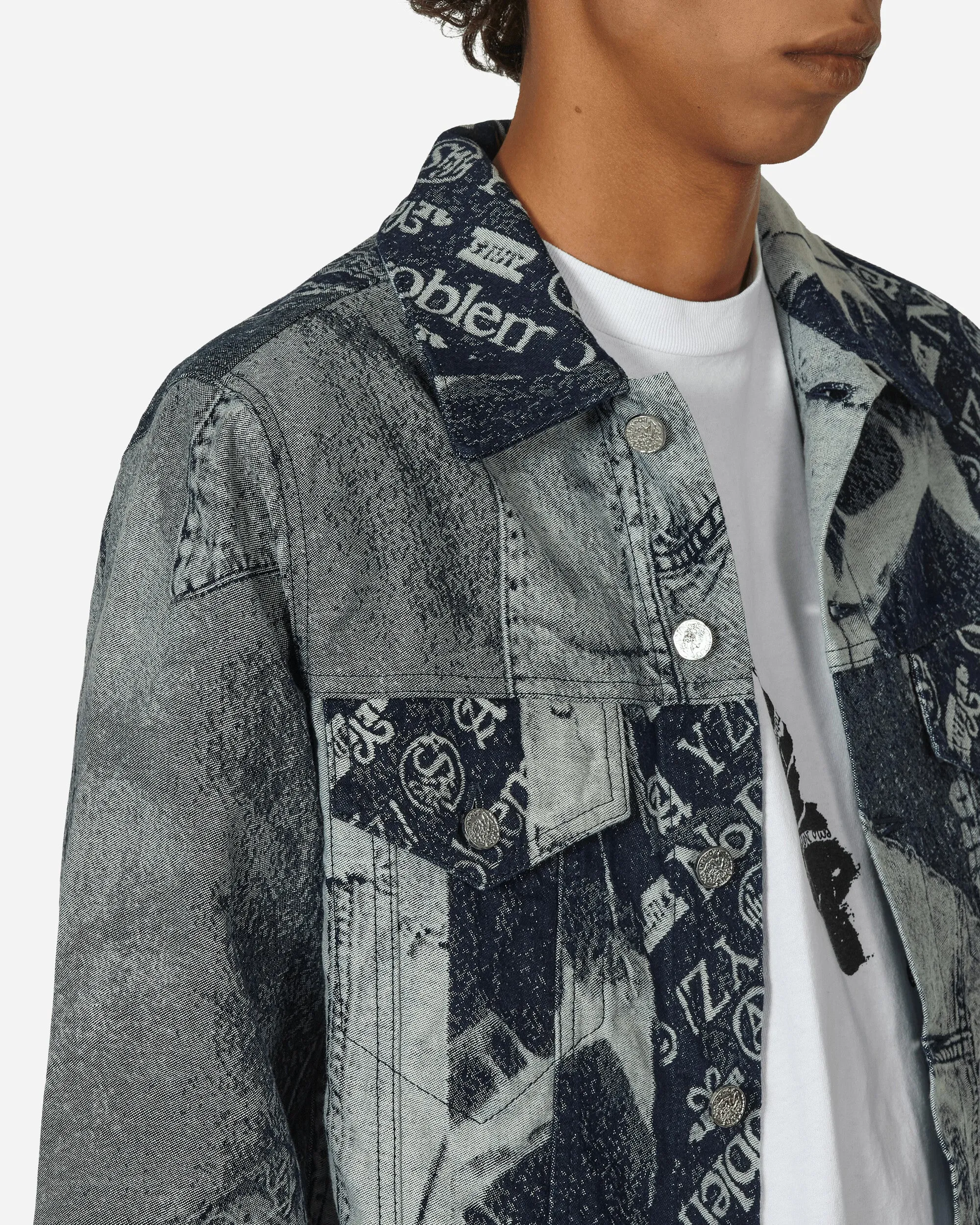 Veste Trucker Jacquard Patchwork Indigo