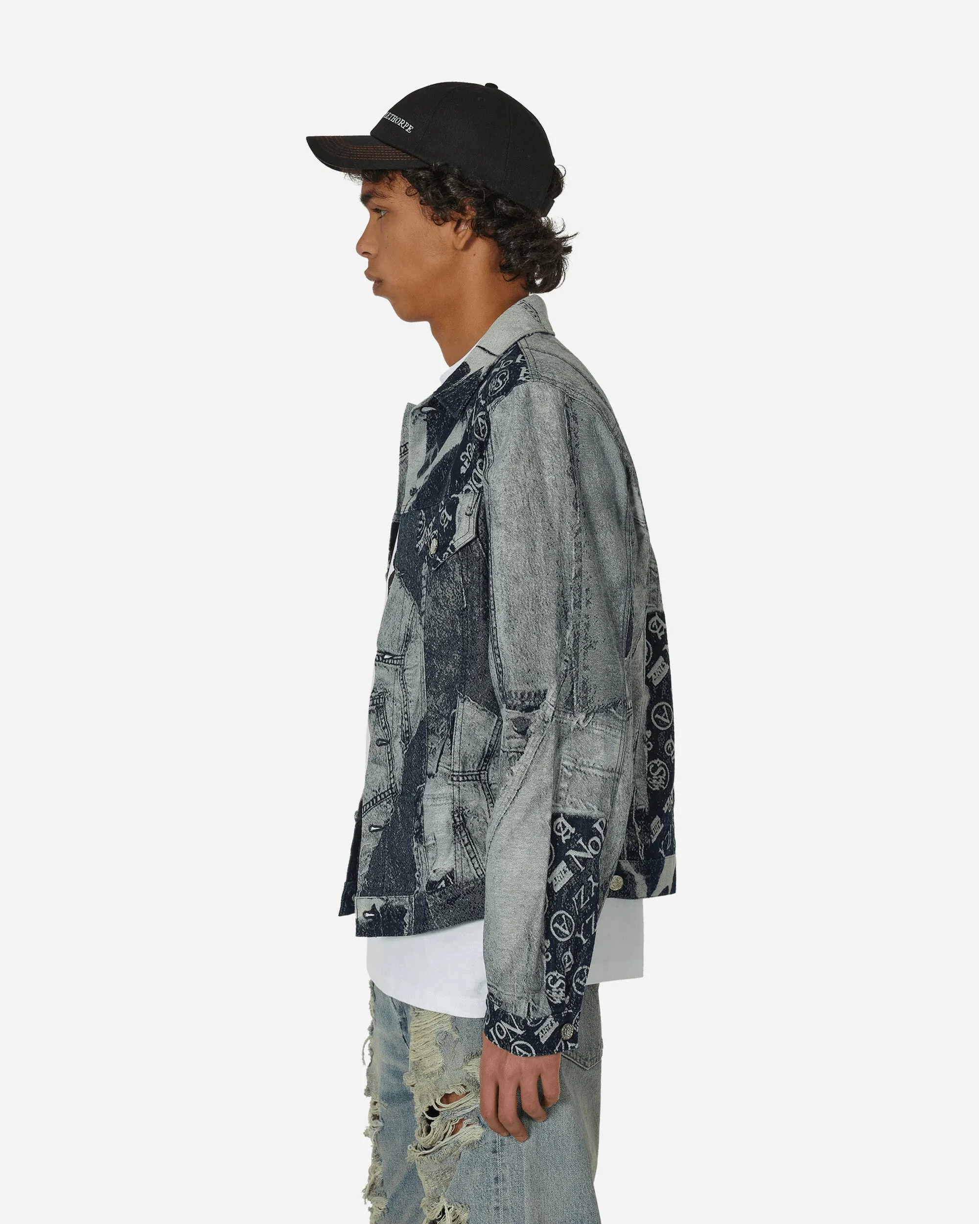 Veste Trucker Jacquard Patchwork Indigo