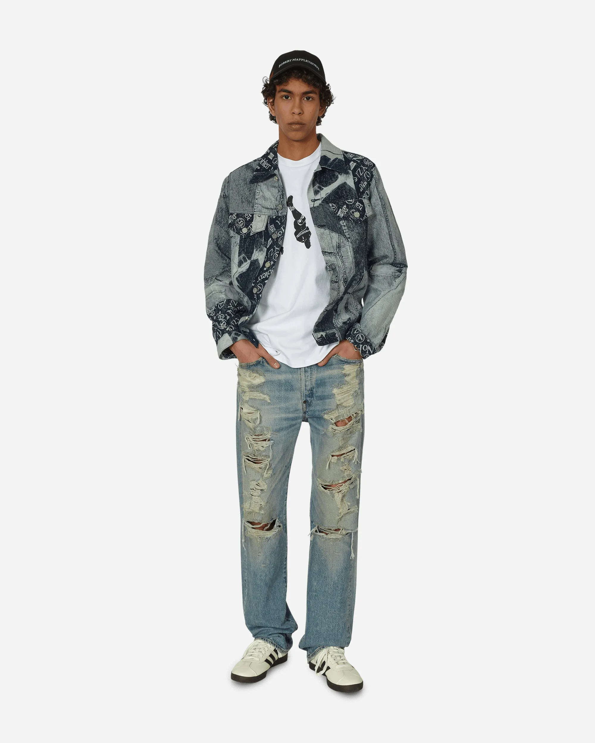 Veste Trucker Jacquard Patchwork Indigo