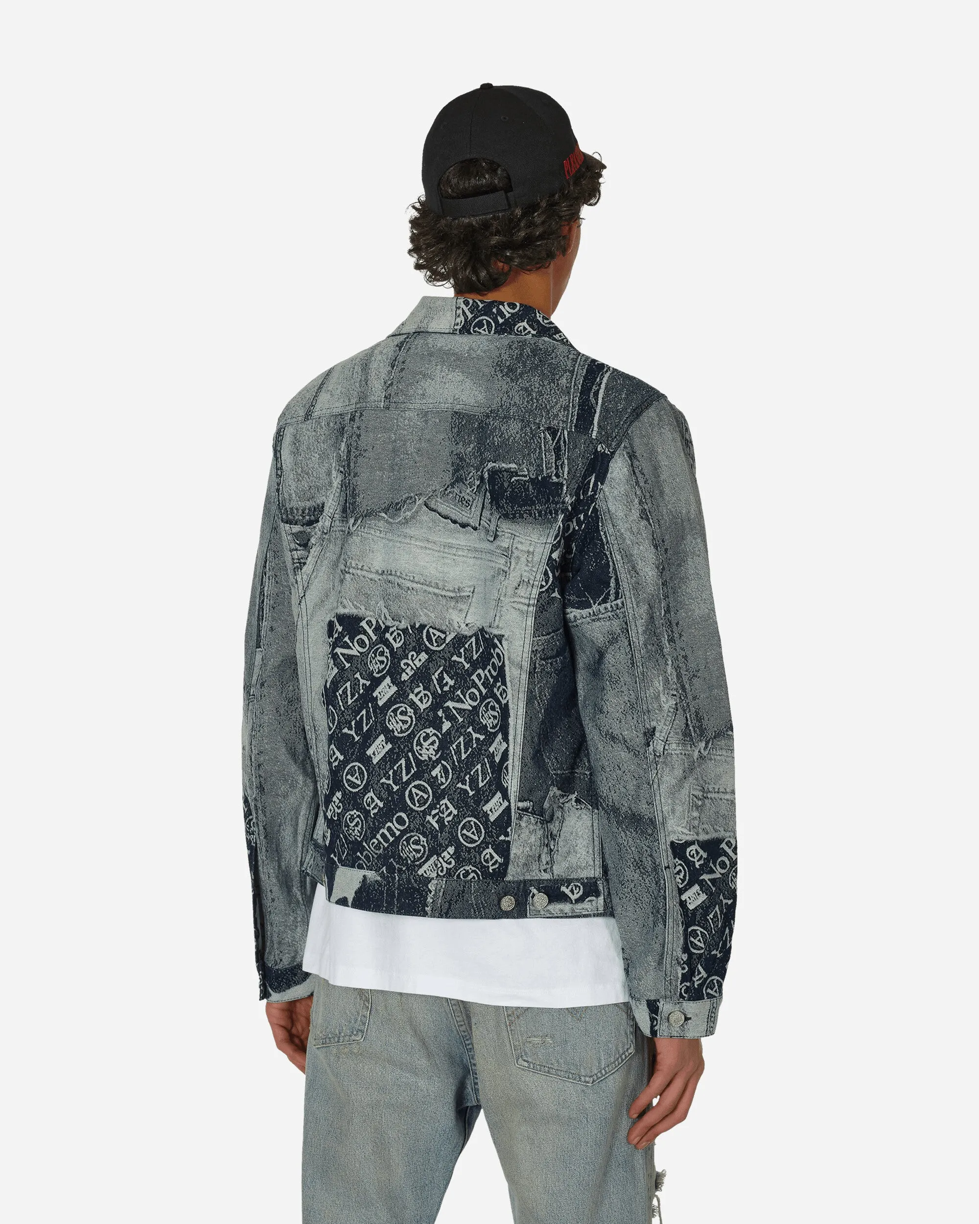 Veste Trucker Jacquard Patchwork Indigo