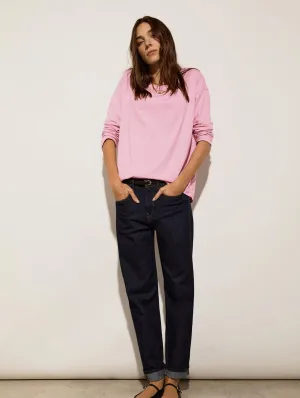 Petite Eda Jean Boyfriend en Coton Bio Élastique | Denim Foncé