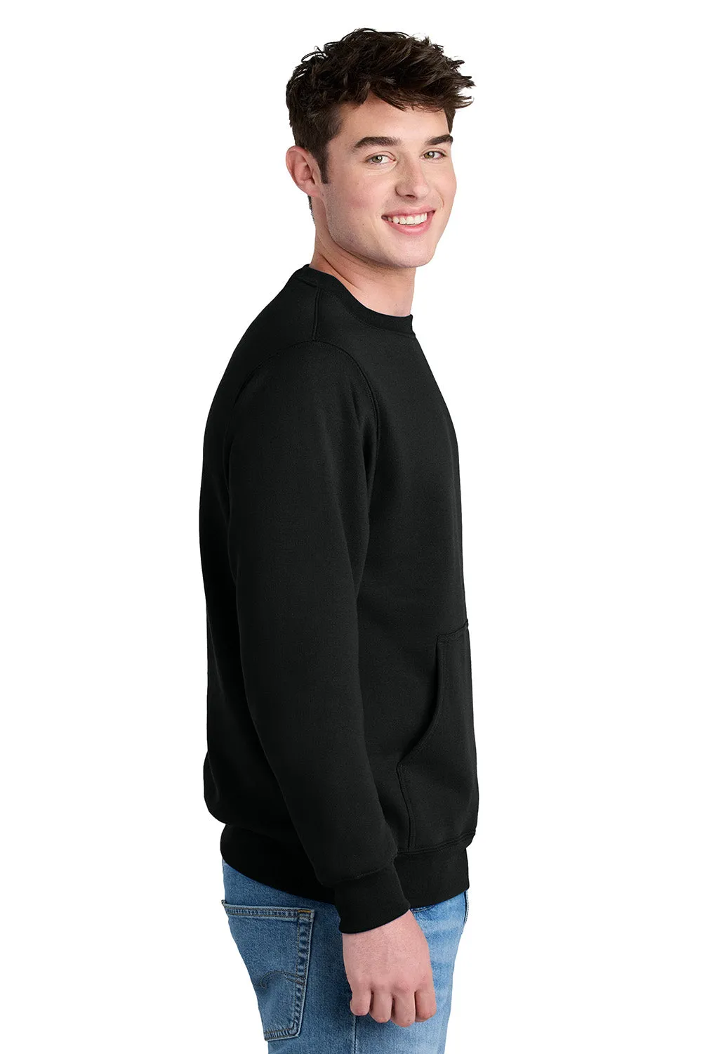 Port & Company Sweat-shirt à capuche avec poche kangourou pour hommes en polaire épaisse - Noir intense