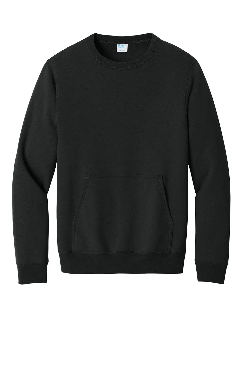 Port & Company Sweat-shirt à capuche avec poche kangourou pour hommes en polaire épaisse - Noir intense