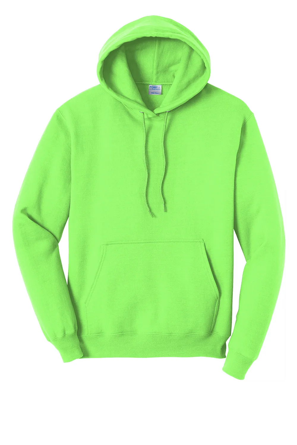 Port & Company Sweat à capuche pour hommes en polaire résistante aux pilules avec poche kangourou - Vert fluo