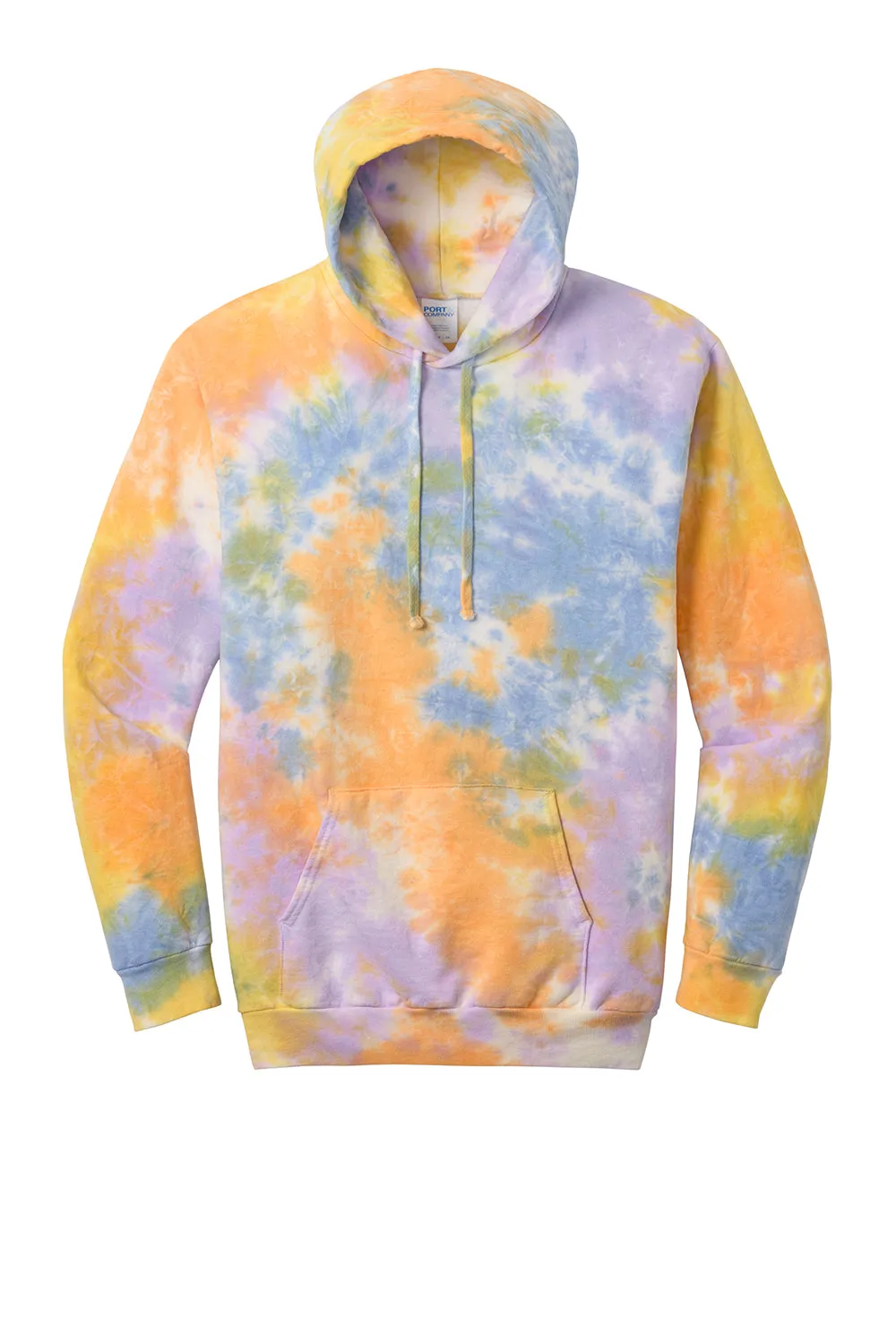 Port & Company Sweat à capuche pour hommes en tie-dye cristal avec poche kangourou - Sorbet