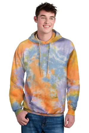 Port & Company Sweat à capuche pour hommes en tie-dye cristal avec poche kangourou - Sorbet