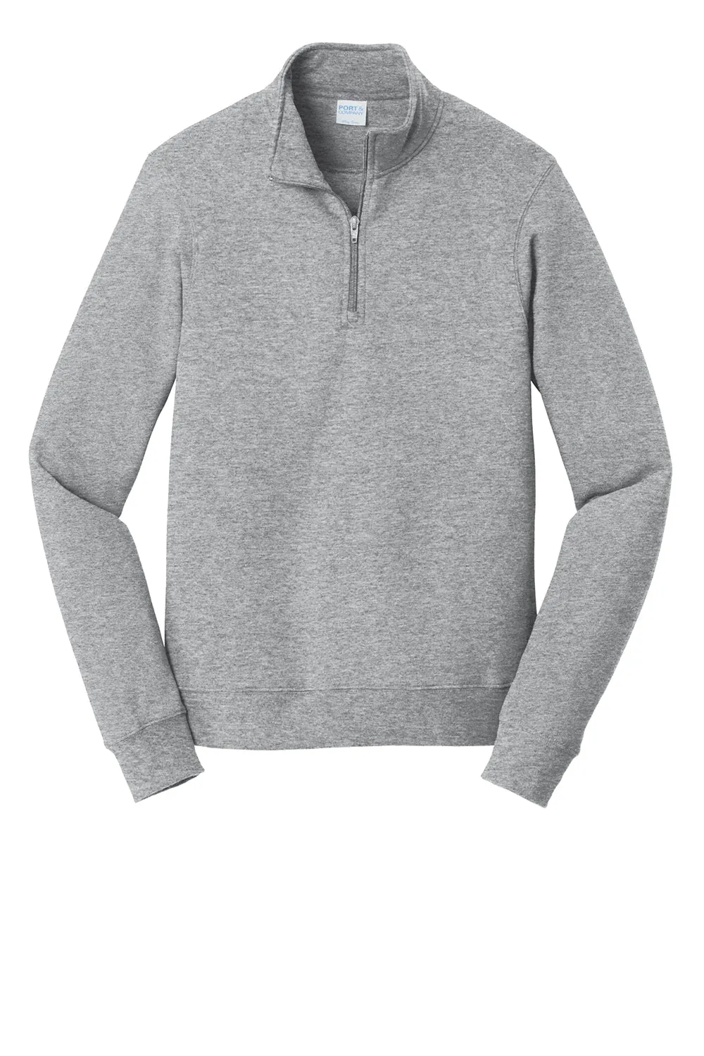 Port & Company Pull Homme Favorite en Polaire Zip 1/4 - Gris Chiné