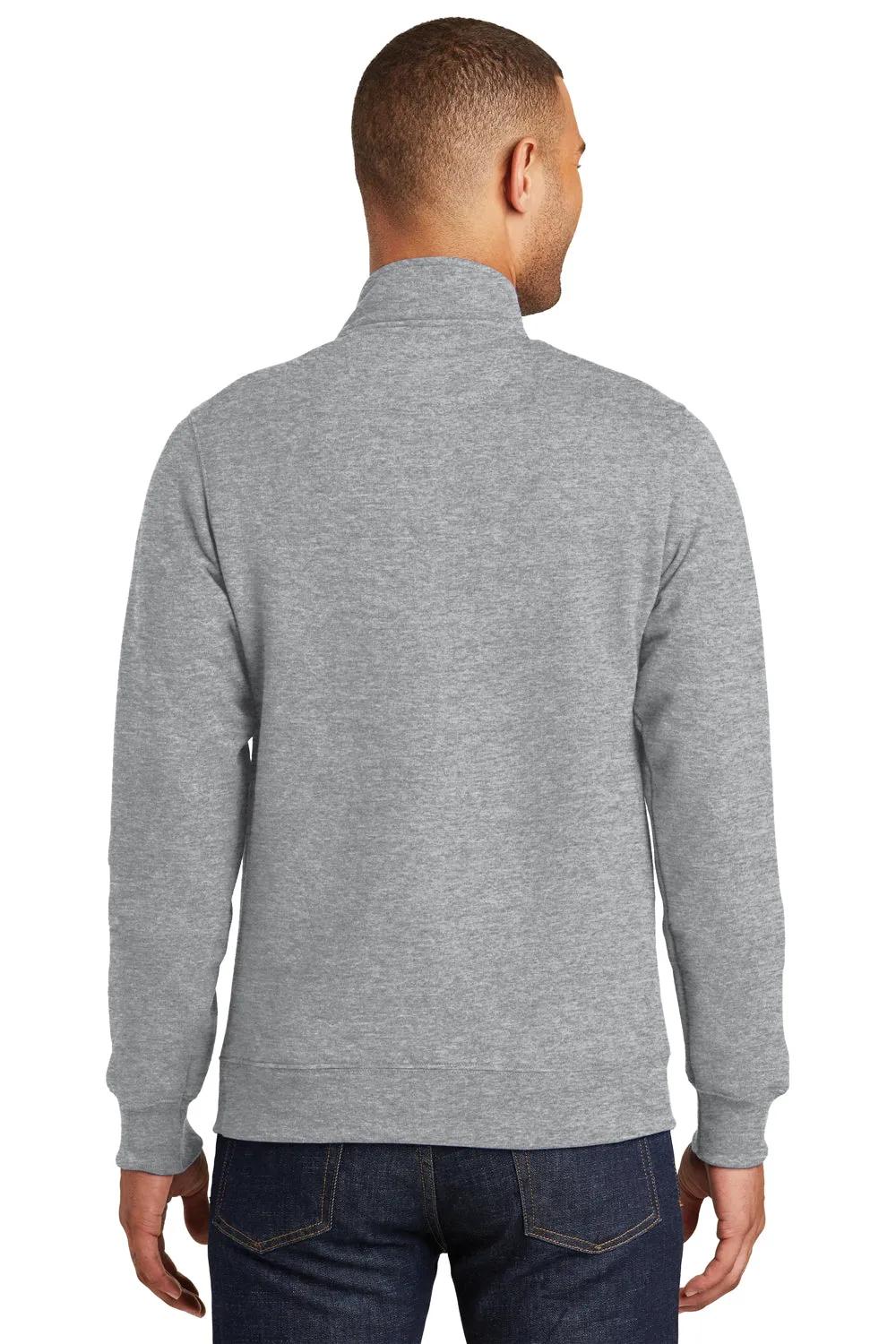 Port & Company Pull Homme Favorite en Polaire Zip 1/4 - Gris Chiné