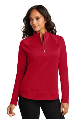 Sweat-shirt à 1/4 de zip résistant aux accrocs C-FREE pour femmes de Port Authority - Rouge intense