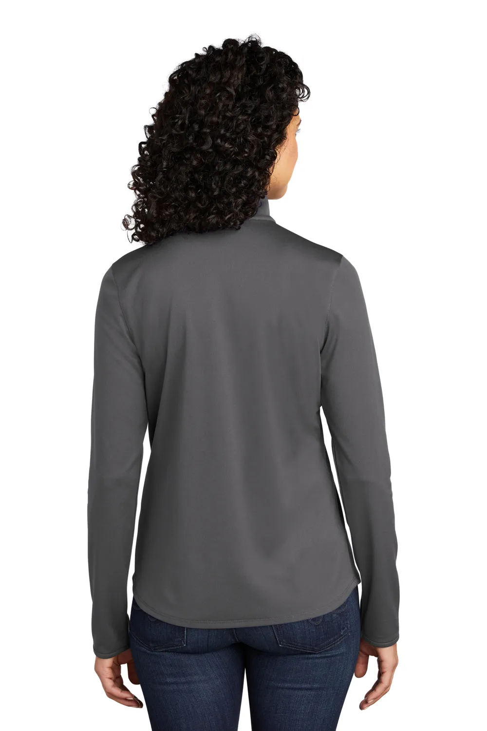Sweat-shirt 1/4 zip Performance pour femmes en soie douce évacuant l'humidité Port Authority - Gris acier/Noir